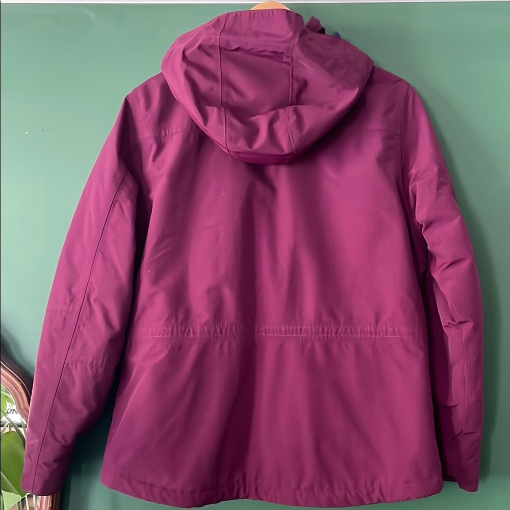 Lands' End Women's M Purple Squalll Jacket Hood Fleece Lined Fall/Winter - Picture 7 of 10